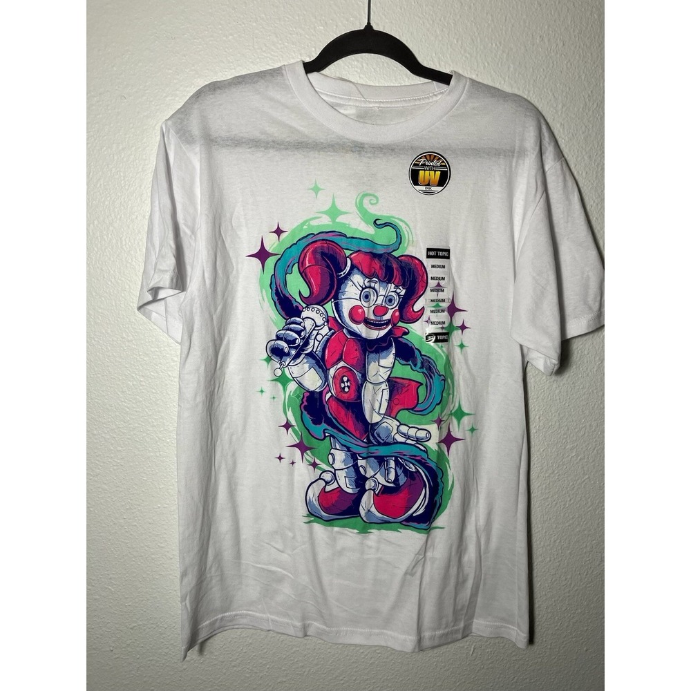 Five Nights‎ At Freddy's Circus Baby Airbrush UV Reactive T-Shirt Medium New